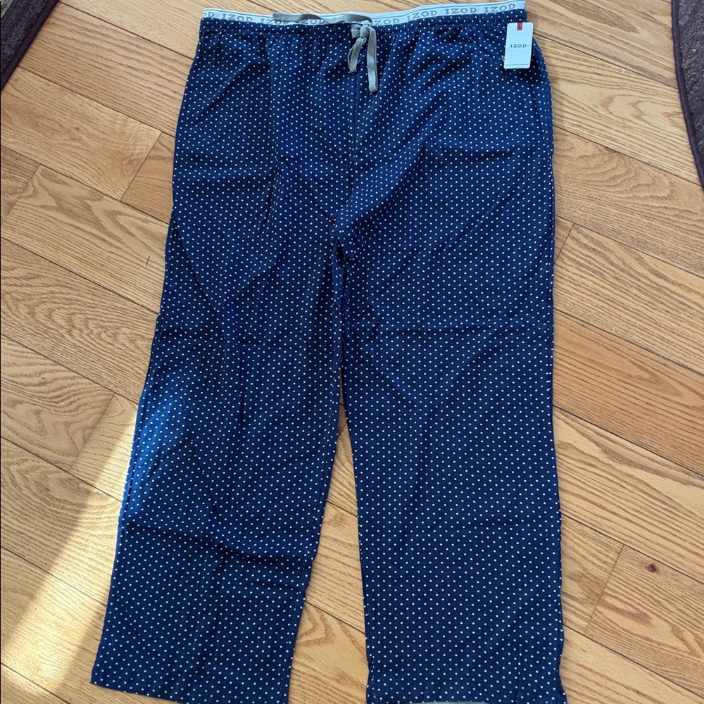 IZOD pindot lounge pants sz 3X blue white nwt